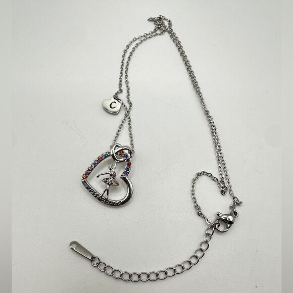 NIB Joycuff "Just dance" silver tone and rhinestone heart with dancer necklace! - Picture 6 of 9